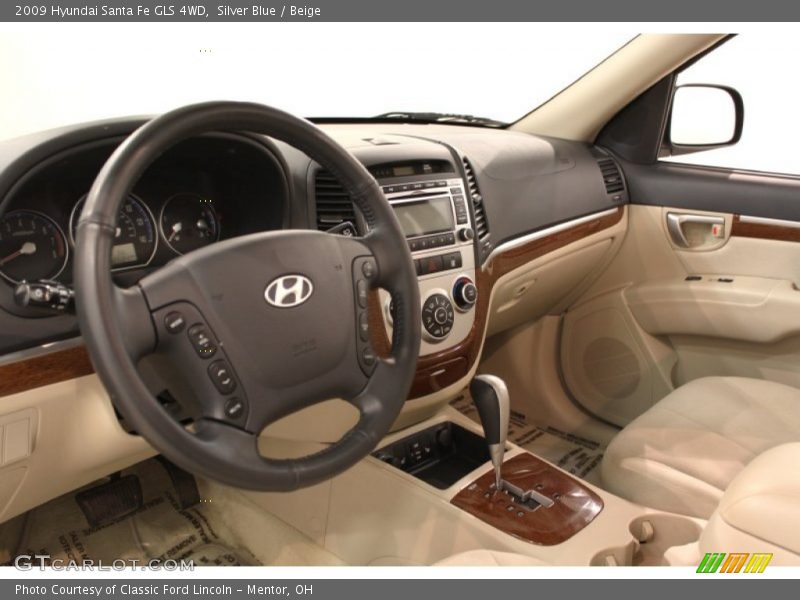 Silver Blue / Beige 2009 Hyundai Santa Fe GLS 4WD