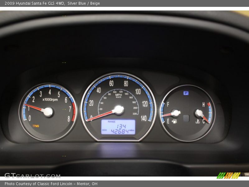 Silver Blue / Beige 2009 Hyundai Santa Fe GLS 4WD