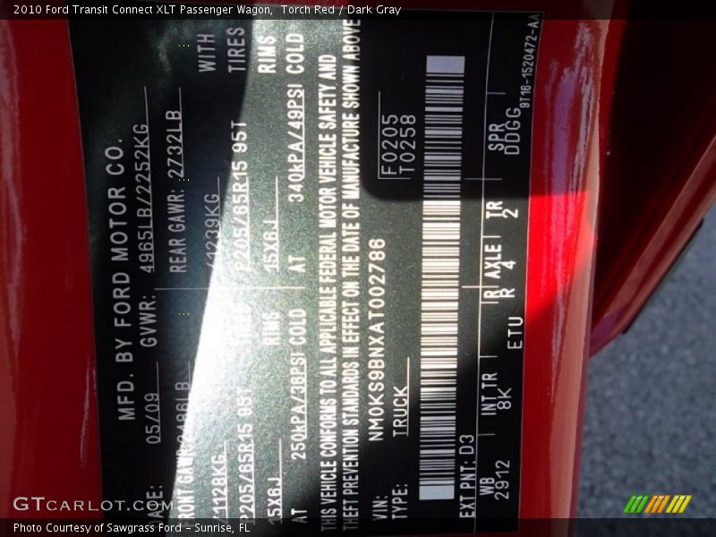 Torch Red / Dark Gray 2010 Ford Transit Connect XLT Passenger Wagon
