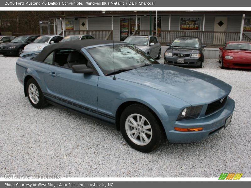 Windveil Blue Metallic / Dark Charcoal 2006 Ford Mustang V6 Deluxe Convertible