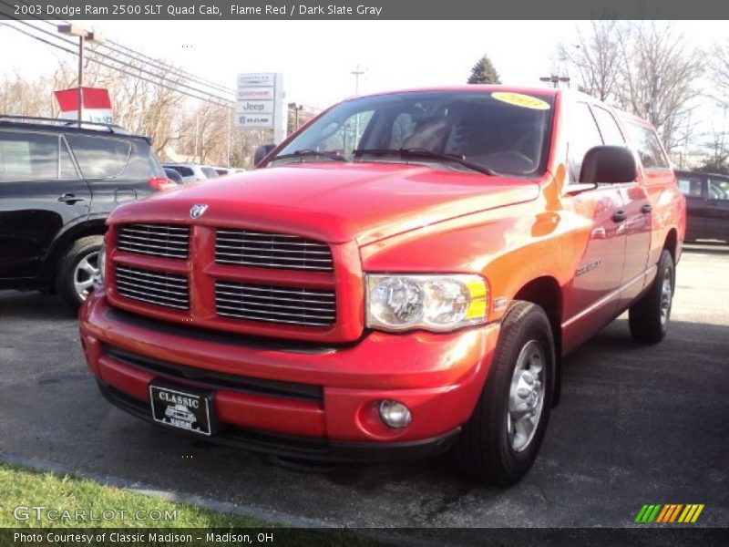 Flame Red / Dark Slate Gray 2003 Dodge Ram 2500 SLT Quad Cab