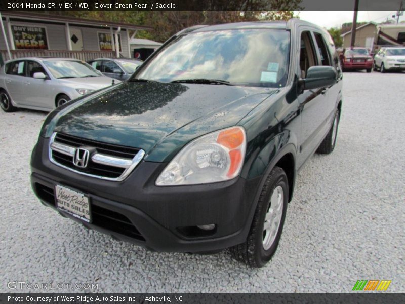 Clover Green Pearl / Saddle 2004 Honda CR-V EX 4WD