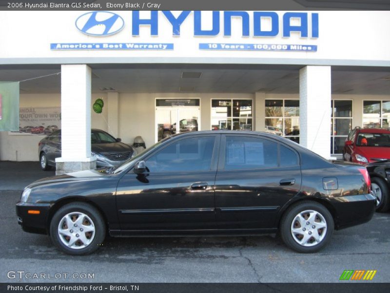Ebony Black / Gray 2006 Hyundai Elantra GLS Sedan