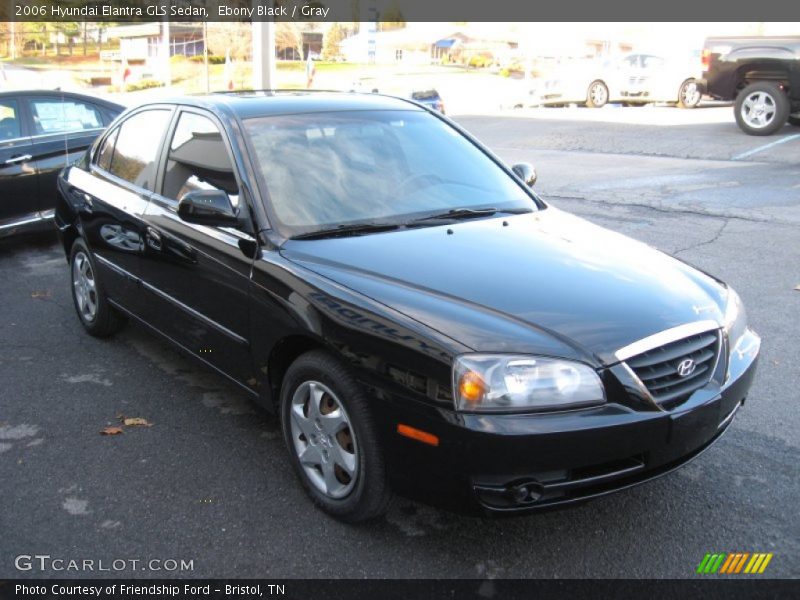 Ebony Black / Gray 2006 Hyundai Elantra GLS Sedan