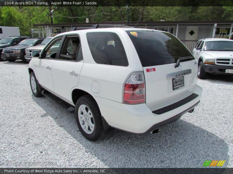 Aspen White Pearl / Saddle 2004 Acura MDX Touring