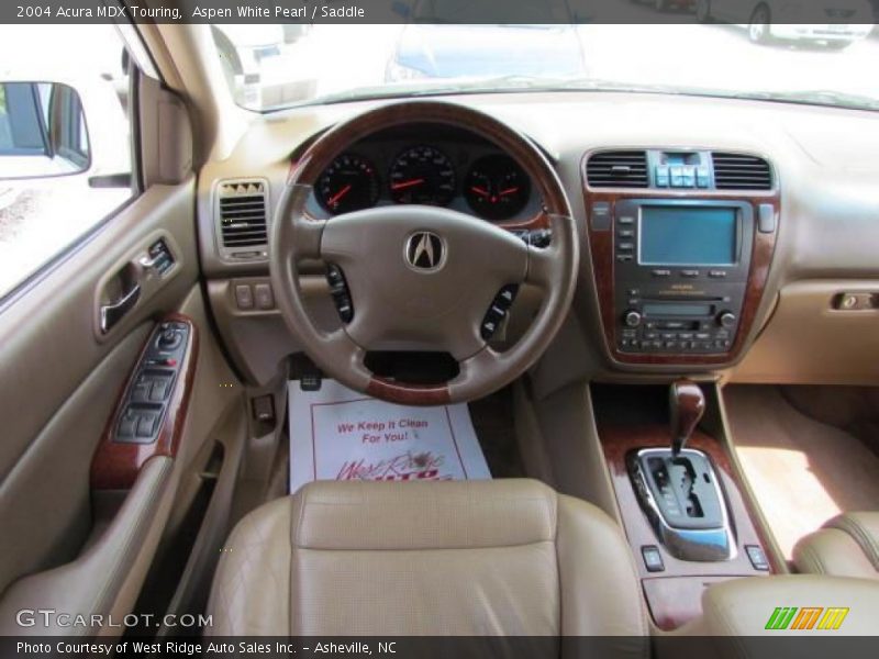 Aspen White Pearl / Saddle 2004 Acura MDX Touring