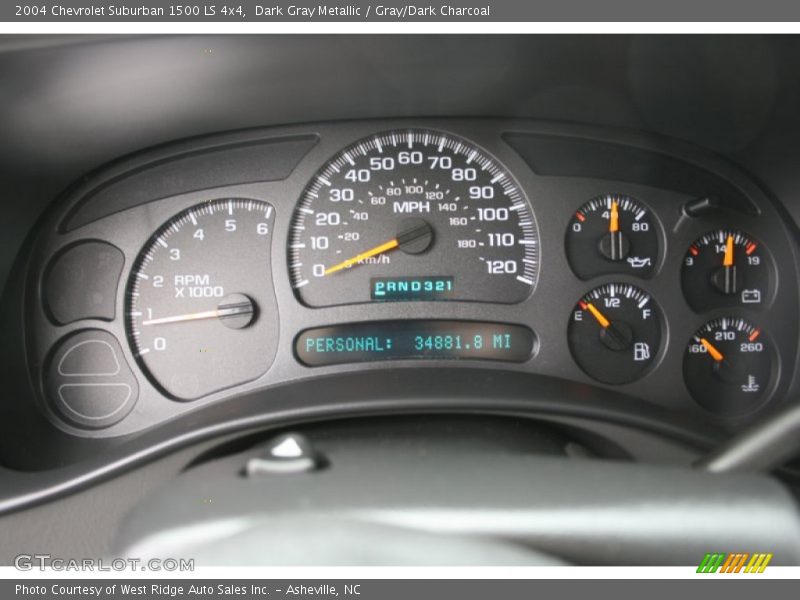Dark Gray Metallic / Gray/Dark Charcoal 2004 Chevrolet Suburban 1500 LS 4x4