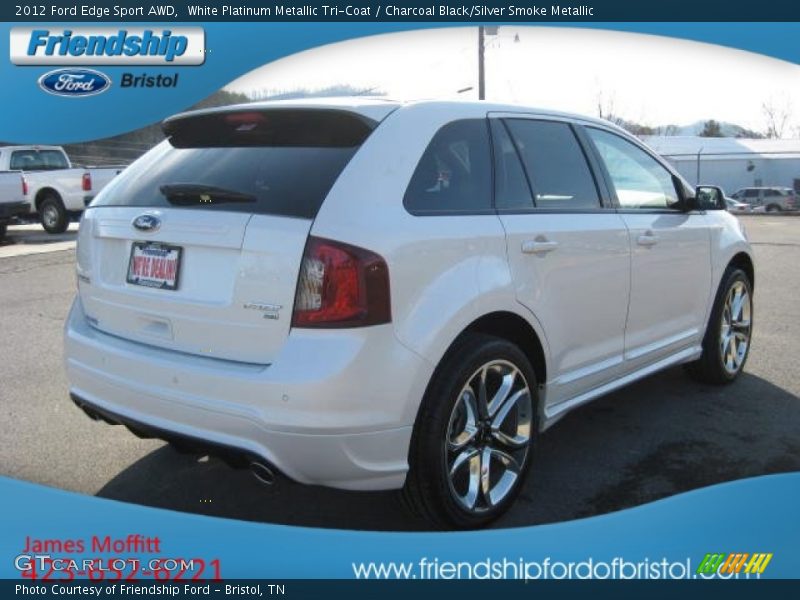 White Platinum Metallic Tri-Coat / Charcoal Black/Silver Smoke Metallic 2012 Ford Edge Sport AWD