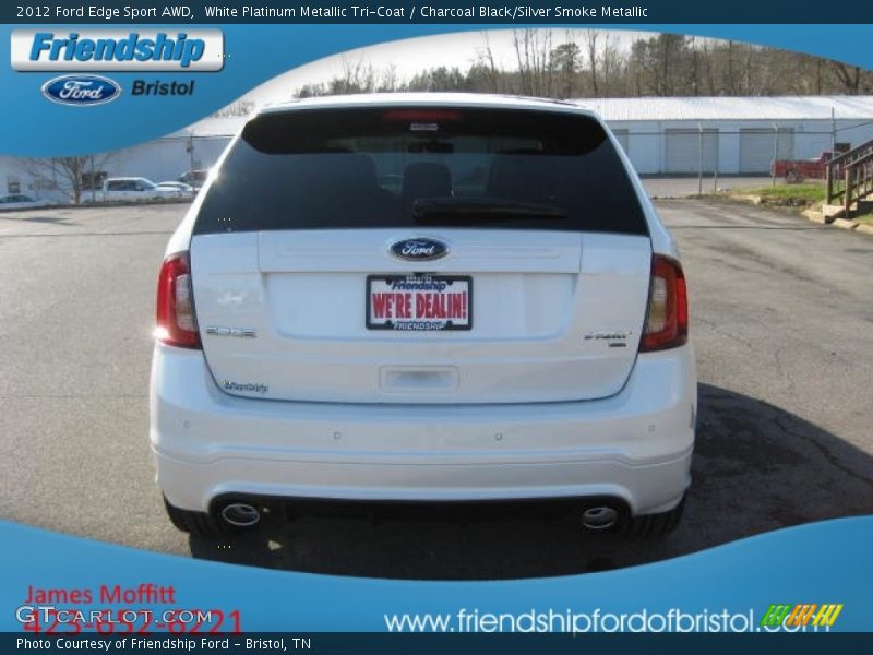 White Platinum Metallic Tri-Coat / Charcoal Black/Silver Smoke Metallic 2012 Ford Edge Sport AWD
