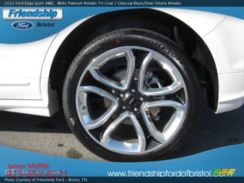 White Platinum Metallic Tri-Coat / Charcoal Black/Silver Smoke Metallic 2012 Ford Edge Sport AWD