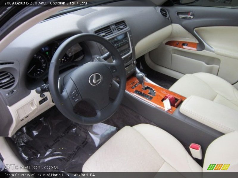 Obsidian Black / Ecru 2009 Lexus IS 250 AWD