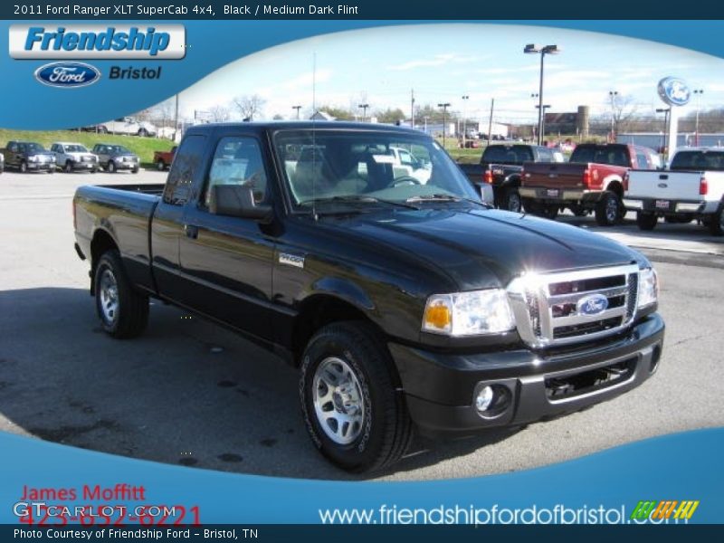 Black / Medium Dark Flint 2011 Ford Ranger XLT SuperCab 4x4