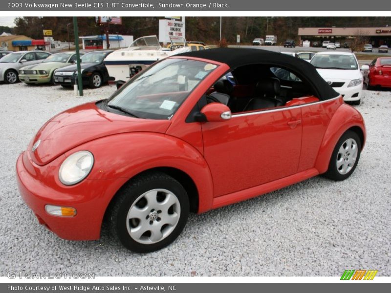 Sundown Orange / Black 2003 Volkswagen New Beetle GLS 1.8T Convertible