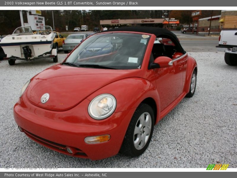 Sundown Orange / Black 2003 Volkswagen New Beetle GLS 1.8T Convertible