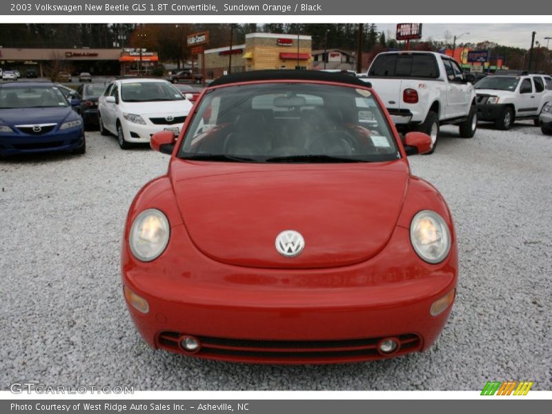 Sundown Orange / Black 2003 Volkswagen New Beetle GLS 1.8T Convertible