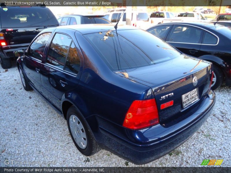 Galactic Blue Metallic / Beige 2003 Volkswagen Jetta GL Sedan
