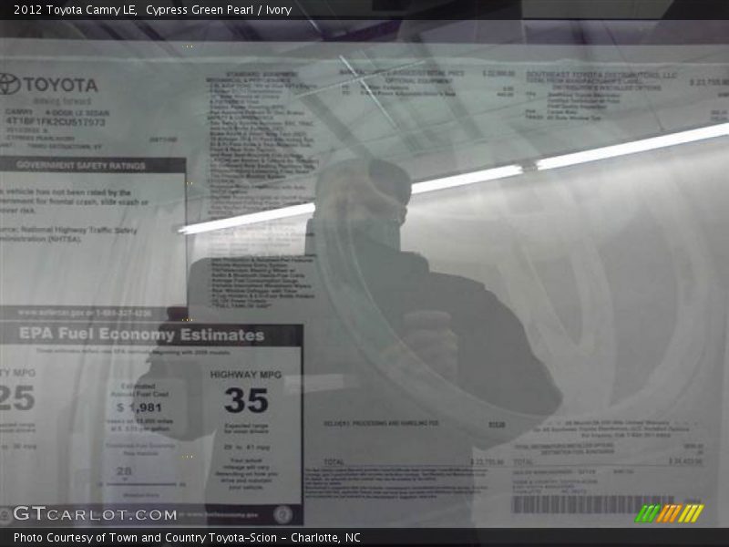 Cypress Green Pearl / Ivory 2012 Toyota Camry LE