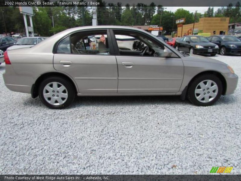 Titanium Metallic / Beige 2002 Honda Civic EX Sedan