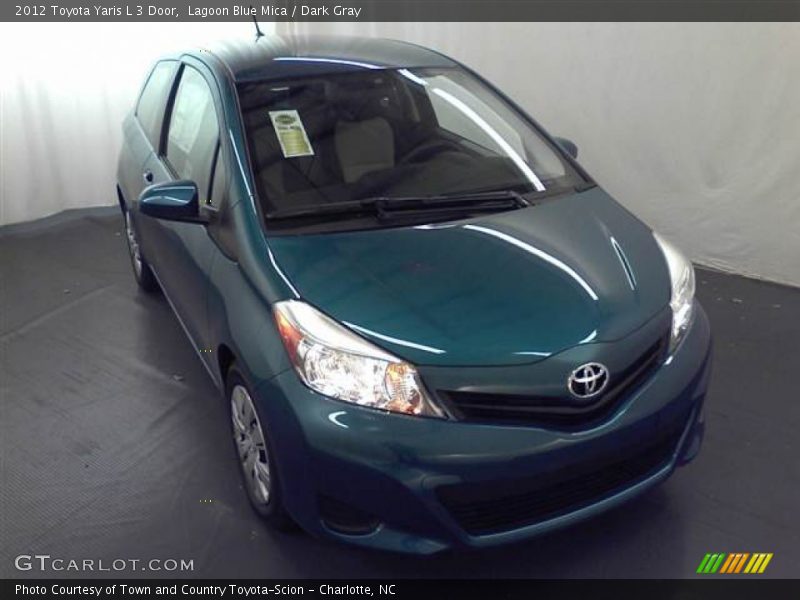 Lagoon Blue Mica / Dark Gray 2012 Toyota Yaris L 3 Door