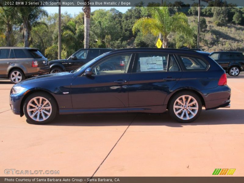 Deep Sea Blue Metallic / Beige 2012 BMW 3 Series 328i Sports Wagon