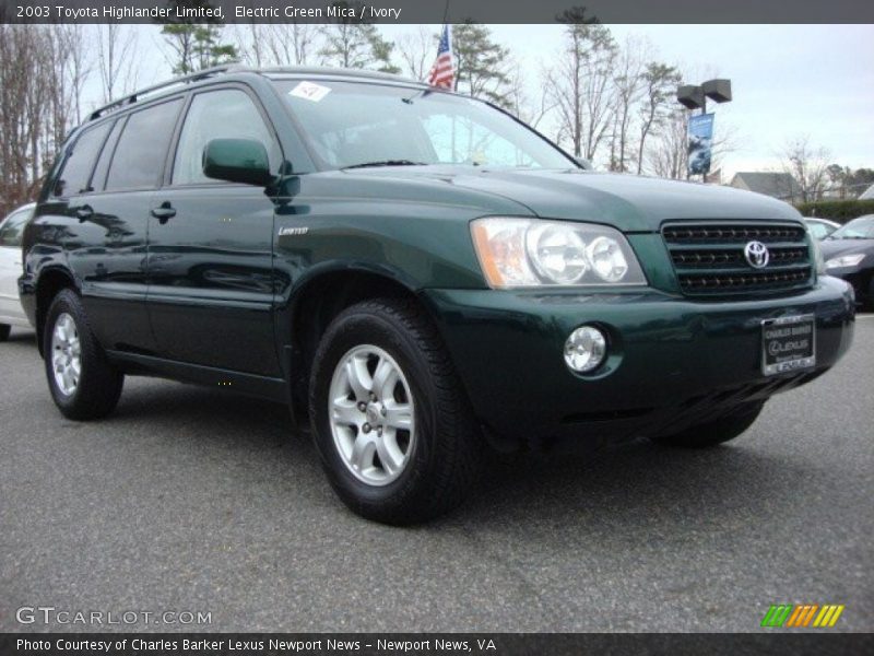 Electric Green Mica / Ivory 2003 Toyota Highlander Limited