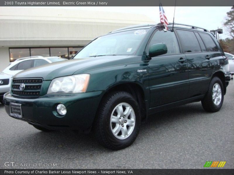 Electric Green Mica / Ivory 2003 Toyota Highlander Limited