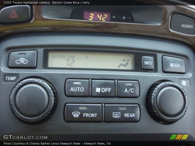 Electric Green Mica / Ivory 2003 Toyota Highlander Limited