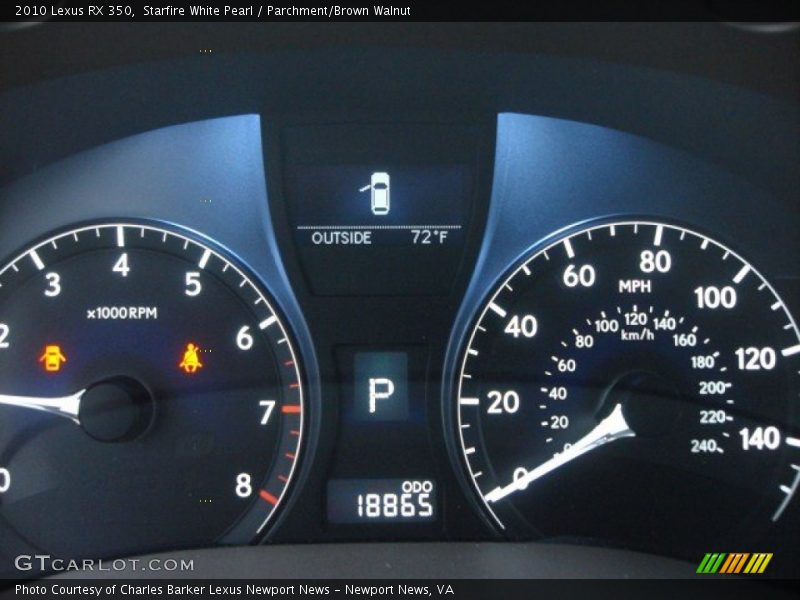 Starfire White Pearl / Parchment/Brown Walnut 2010 Lexus RX 350