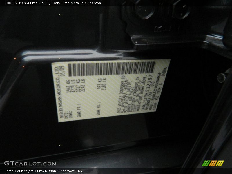 Dark Slate Metallic / Charcoal 2009 Nissan Altima 2.5 SL