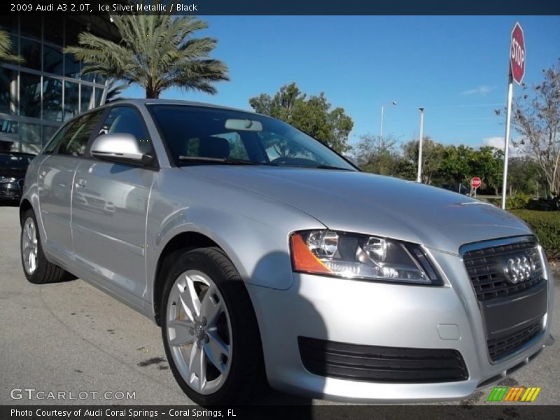 Ice Silver Metallic / Black 2009 Audi A3 2.0T