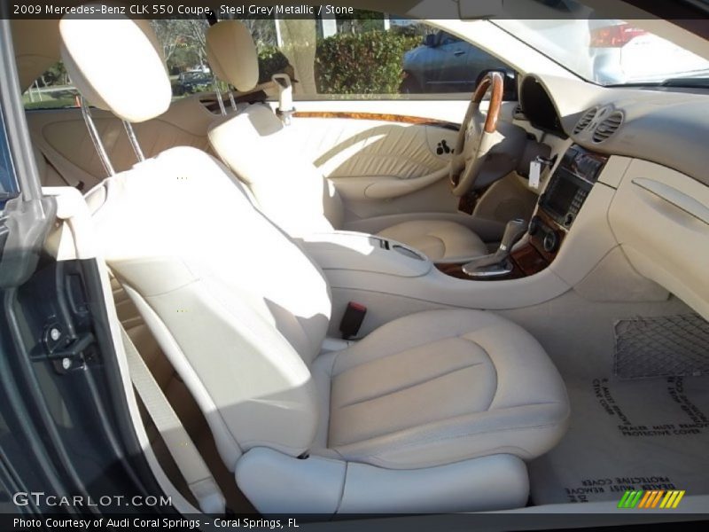 Steel Grey Metallic / Stone 2009 Mercedes-Benz CLK 550 Coupe