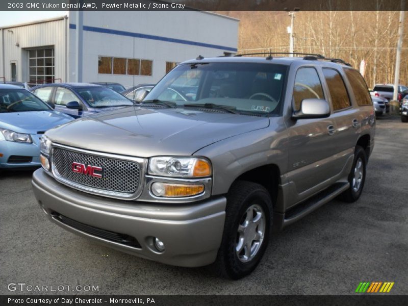 Pewter Metallic / Stone Gray 2003 GMC Yukon Denali AWD