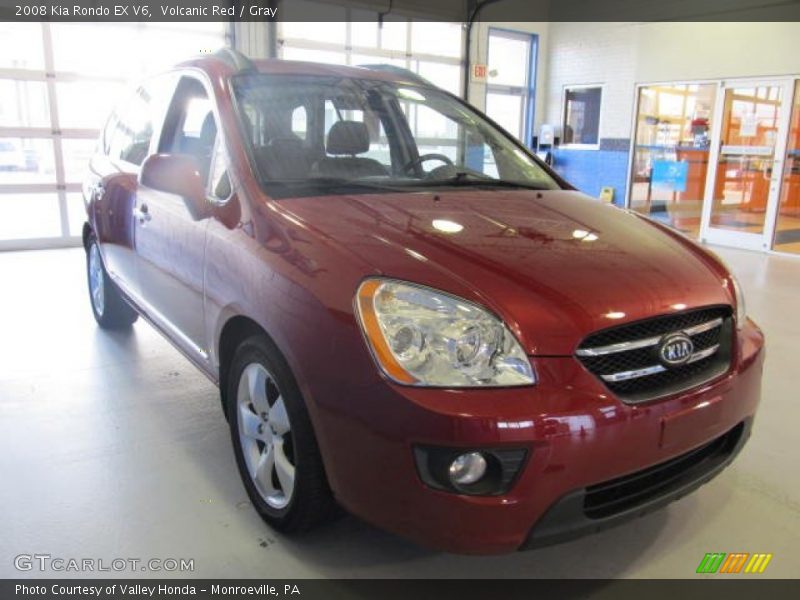 Volcanic Red / Gray 2008 Kia Rondo EX V6