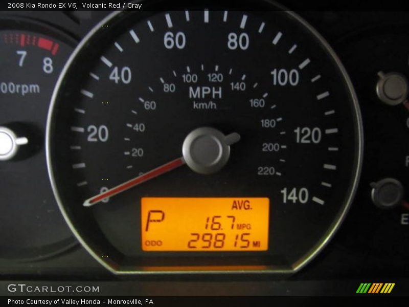 Volcanic Red / Gray 2008 Kia Rondo EX V6