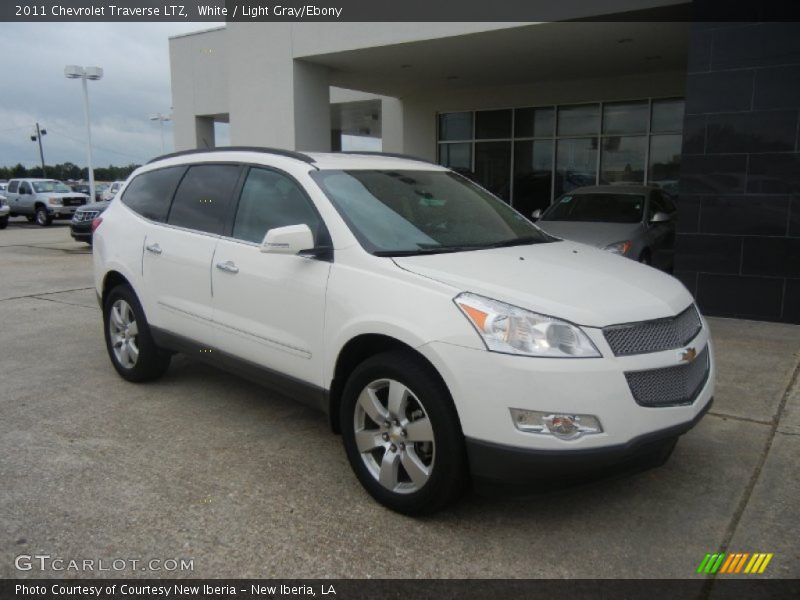 White / Light Gray/Ebony 2011 Chevrolet Traverse LTZ