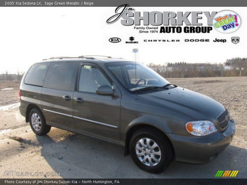 Sage Green Metallic / Beige 2005 Kia Sedona LX