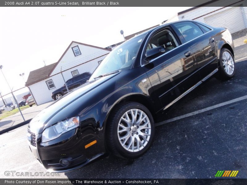 Brilliant Black / Black 2008 Audi A4 2.0T quattro S-Line Sedan