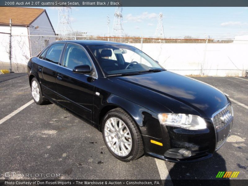 Brilliant Black / Black 2008 Audi A4 2.0T quattro S-Line Sedan