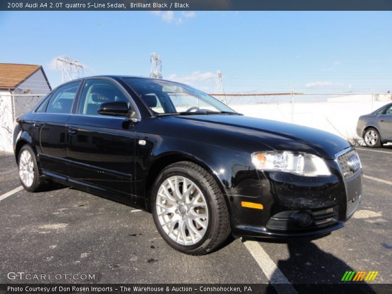 Brilliant Black / Black 2008 Audi A4 2.0T quattro S-Line Sedan