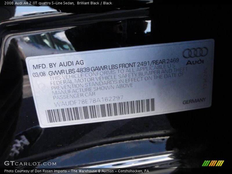 Brilliant Black / Black 2008 Audi A4 2.0T quattro S-Line Sedan