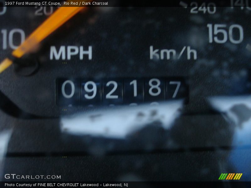 Rio Red / Dark Charcoal 1997 Ford Mustang GT Coupe
