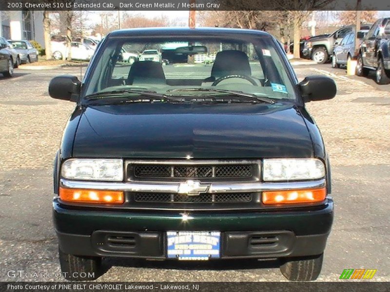 Dark Green Metallic / Medium Gray 2003 Chevrolet S10 LS Extended Cab