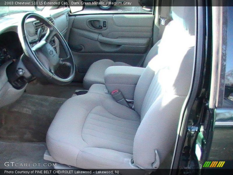 Dark Green Metallic / Medium Gray 2003 Chevrolet S10 LS Extended Cab