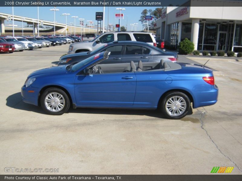 Marathon Blue Pearl / Dark Khaki/Light Graystone 2008 Chrysler Sebring LX Convertible