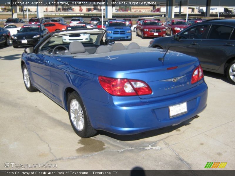 Marathon Blue Pearl / Dark Khaki/Light Graystone 2008 Chrysler Sebring LX Convertible