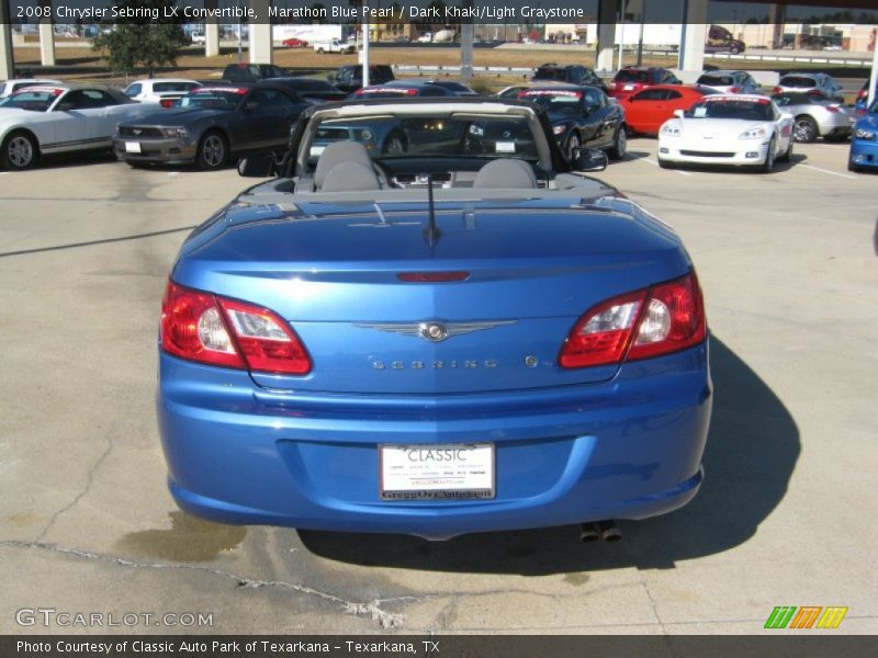 Marathon Blue Pearl / Dark Khaki/Light Graystone 2008 Chrysler Sebring LX Convertible