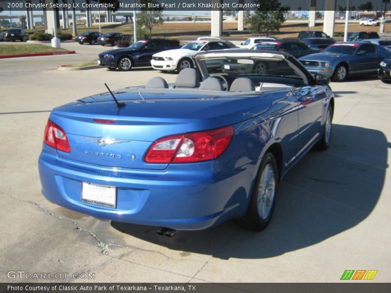 Marathon Blue Pearl / Dark Khaki/Light Graystone 2008 Chrysler Sebring LX Convertible