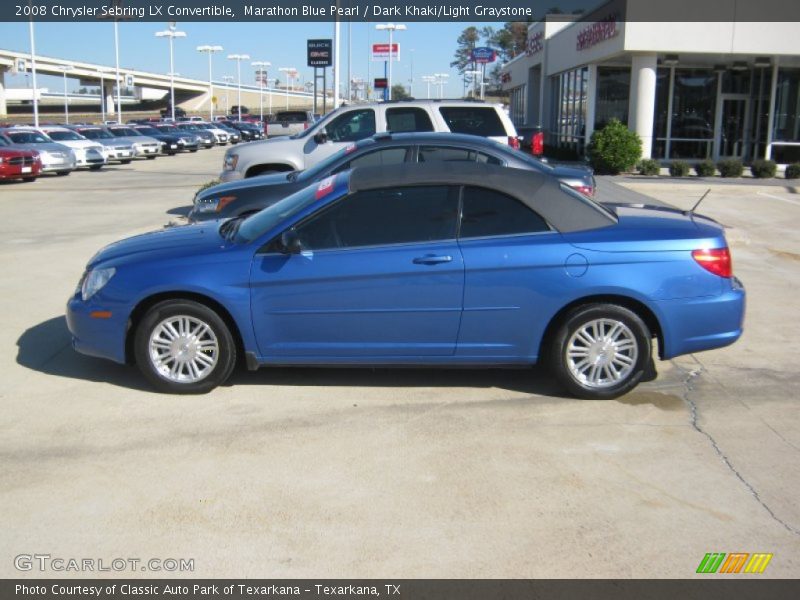 Marathon Blue Pearl / Dark Khaki/Light Graystone 2008 Chrysler Sebring LX Convertible