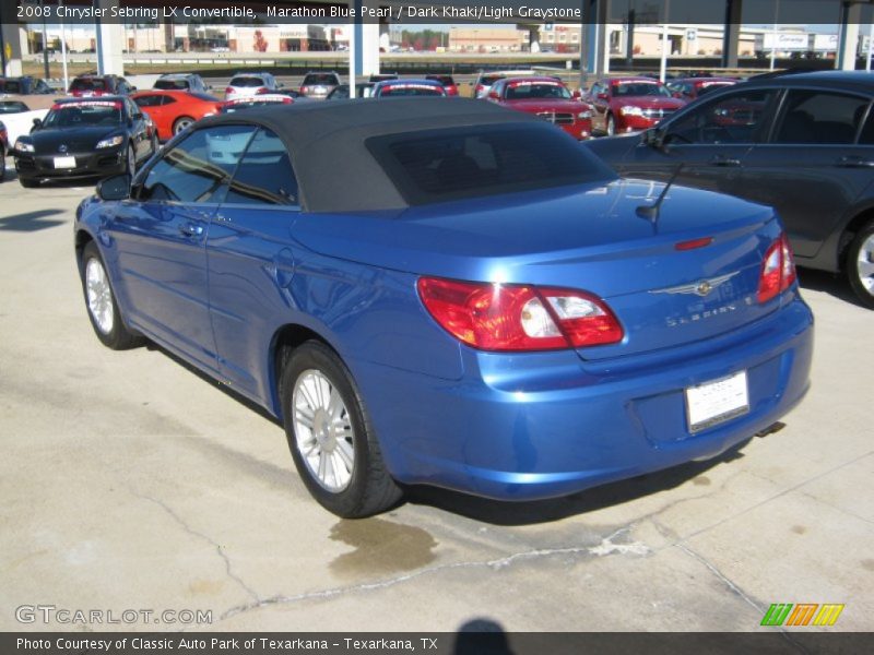 Marathon Blue Pearl / Dark Khaki/Light Graystone 2008 Chrysler Sebring LX Convertible