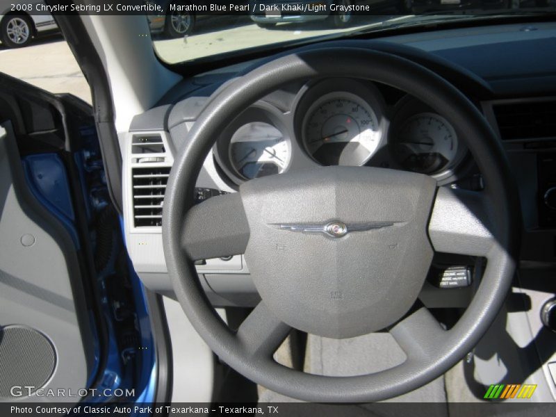 Marathon Blue Pearl / Dark Khaki/Light Graystone 2008 Chrysler Sebring LX Convertible